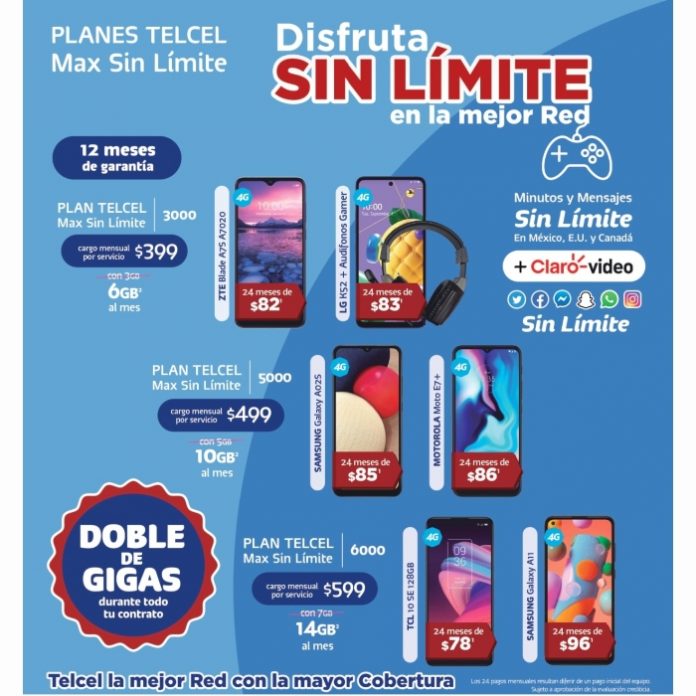 planes-telcel ¡Estrena un nuevo smartphone hoy mismo con un Plan Telcel Max Sin Límite!